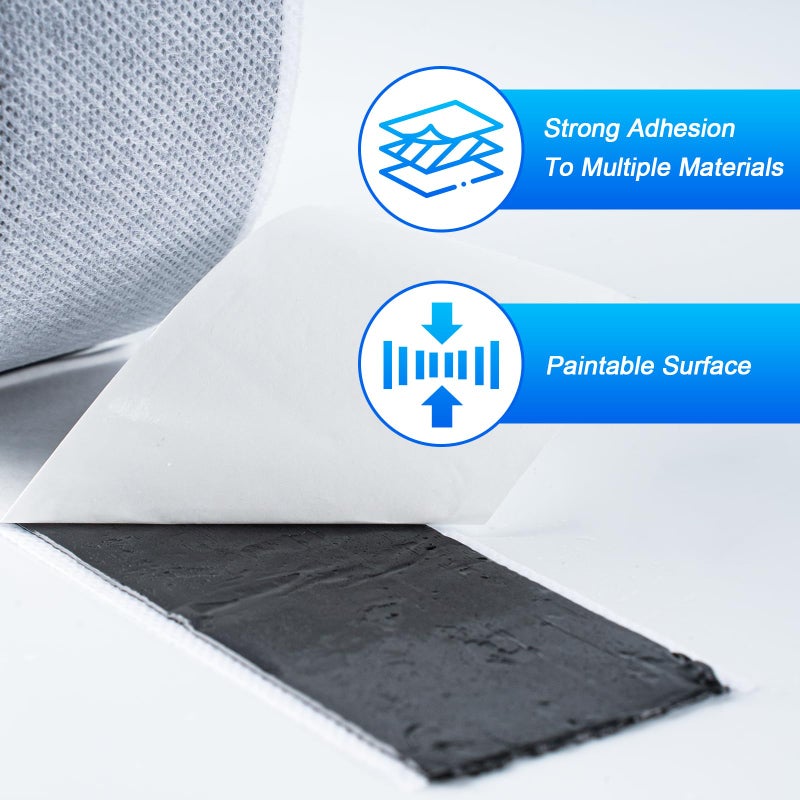 LLPT Butyl Sealing Tape 2â€ x 50 Ft Nonwoven Fabric Cover Self Adhesive Butyl Tape for Waterproofing Wet Areas (NF250) - Image 5